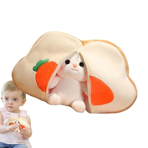 Kustimantu Obsthasen Plüsch, Hase transformiert - Reversible Kaninchenpuppe,Bunny Plushie Puppe, süßes Stofftier mit Toast -Design, stickige Puppe für, Mädchen von Kustimantu