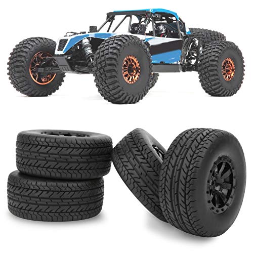 4 Stück RC-Reifen RC Kurzstrecken-LKW-Reifen Reifenrad RC-Zubehör Passend für 1/10 Traxxas Slash von Kuuleyn