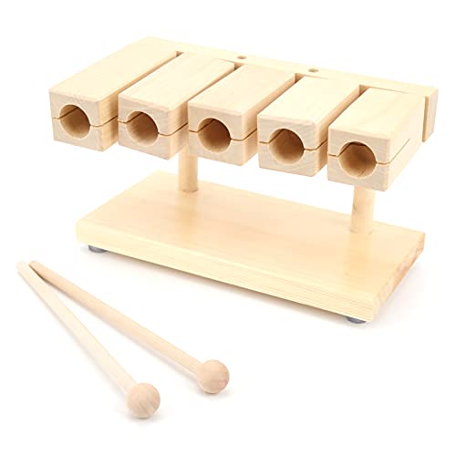 Kuuleyn Kuuleyn Massivholz-Rhythmusblock mit Schlägel, Musik-Schlaginstrument, Holz-Percussion-Block, 5 Töne, Rhythmus-Ahornblöcke mit Hammer für Nationalopernmusik von Kuuleyn