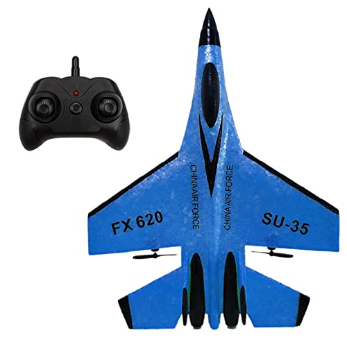 Kuuleyn RC-Flugzeug, SU35 Zweikanal-Modell, ferngesteuertes Flugzeug, Starrflügelgleiter, ferngesteuerte Flugzeuge für Jungen, Mädchen, Erwachsene, Anfänger (Blau) von Kuuleyn