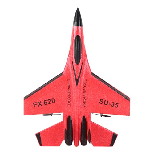 Kuuleyn RC-Flugzeug, SU35 Zweikanal-Modell, ferngesteuertes Flugzeug, Starrflügelgleiter, ferngesteuerte Flugzeuge für Jungen, Mädchen, Erwachsene, Anfänger (Rot) von Kuuleyn