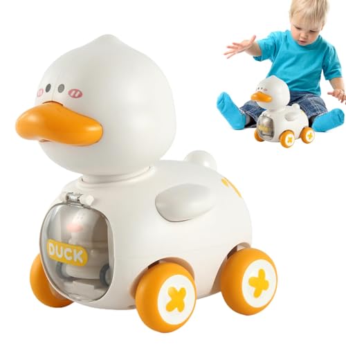 Cartoon-Spielzeugautos,Spielzeugautos für Kinder - Entenförmige Cartoon-Mini-Spielzeugautos mit Katapultfahrzeugen,Kreatives multifunktionales Autospielzeug mit weichen Gummirädern, interaktives Kinde von Kuxiptin