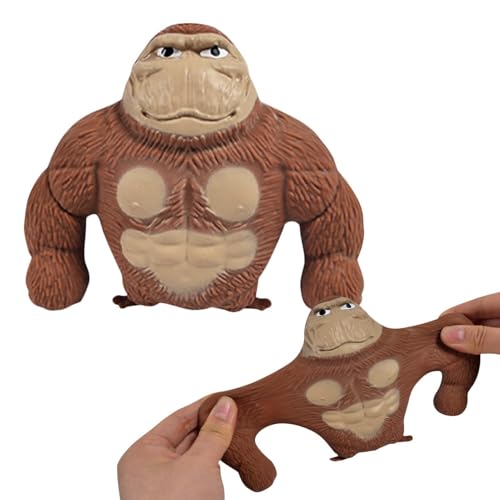 Gorilla Stressabbau Spielzeug, Quetsch Spielzeug Gorilla, Elastisches Gorilla Spielzeug, Gorilla Figur Zum Stressabbau, Affen Spielzeugfigur Für Kinder Und Erwachsene von Kuxiptin