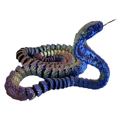 Kuxiptin 3D-gedruckte Tierschlange, 3D-Schlangenspielzeug | Schlangen-Stressspielzeug 3D-Tiere,3D-gedrucktes Spielzeug, Stressabbau-Spielzeug-Streich-Requisiten, flexible Sammelfiguren für Kinder und von Kuxiptin
