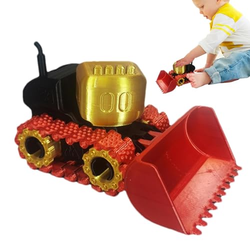 Kuxiptin BAU-LKW-Spielzeug, Bulldozer-Spielzeug für Jungen | 3D-gedrucktes Spielzeugornament für Kinder, beweglicher Bulldozer,Erwachsene Sammlerstücke Radlader-Spielzeug für alle Altersgruppen für von Kuxiptin