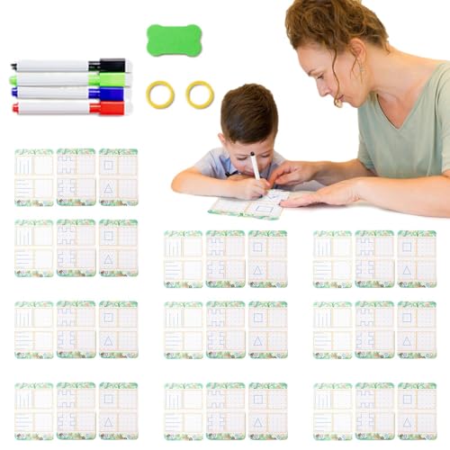 Kuxiptin Bleistift Control Tracing Workbook, löschbares Vorschulaktivitäten, Tracing Book, Vorschulpraxis, Schreib-Lernkarten, Kontroll-Trainingskarte für Kinder und Mädchen von Kuxiptin