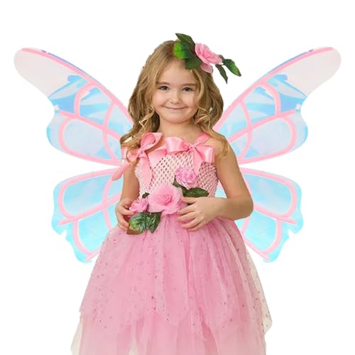 Kuxiptin Elektrisch bewegliche Schmetterlingsflügel, elektrische Feenflügel für Mädchen,Rollenspiel-LED-Flügel - Leuchtend glänzende Dress Up Moving Wings Requisiten für Halloween, von Kuxiptin