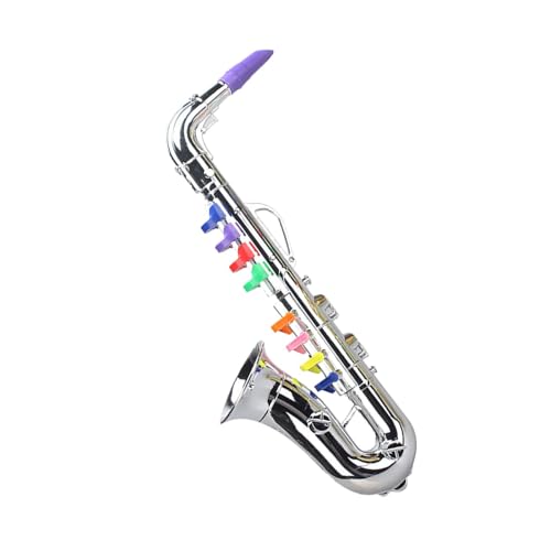 Kuxiptin Horn-Musikinstrument, Spielzeug-Saxophon, Saxophon-Modellspielzeug, Multifunktionales frühes Lernspielzeug, Simulationsmusikinstrument für Kleinkinder, Mädchen, , Anfänger, Musiksimulation von Kuxiptin