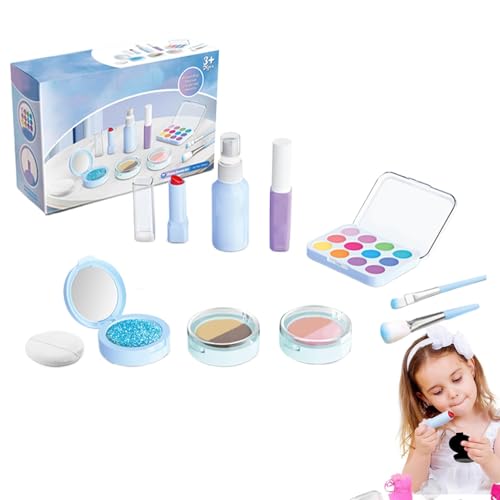 Kuxiptin Kinder-Make-up-Set für Mädchen, Rollenspiel-Kosmetik-Set, Spielzeug - Make-up-Set für Kinder zum Rollenspiel | Tragbares künstliches Make-up-Spielzeugset für Mädchen für Zuhause, von Kuxiptin