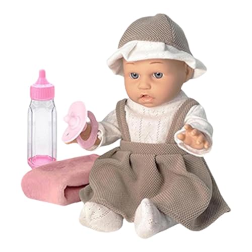 Kuxiptin Realistische Kleinkindpuppe, wiedergeborene Puppe | Echte Kleinkindpuppe,12-Zoll wiedergeborene Kleinkindpuppen mit Kleidung, Flasche und Schnuller, handgefertigte Kleinkindpuppe von Kuxiptin