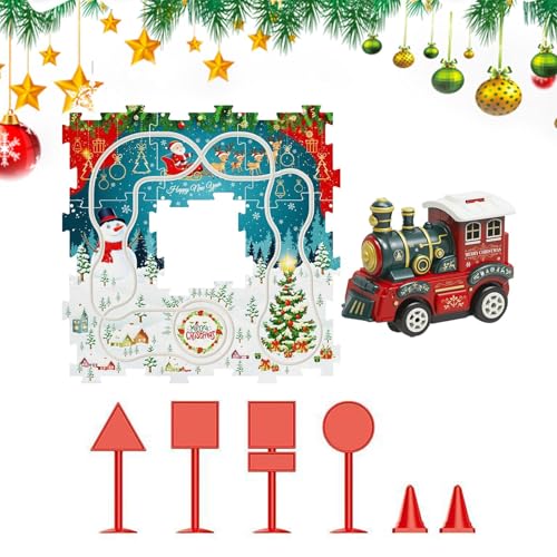 Kuxiptin Triebwagen-Spielzeugset, Puzzle-Schienenwagen-Spielspielzeug - Mädchen Elektroauto Schienenspielzeug zusammenbauen,Schlafzimmer, Klassenzimmer, Stadtszene, Puzzle, Lernspielzeug für Kinder im von Kuxiptin