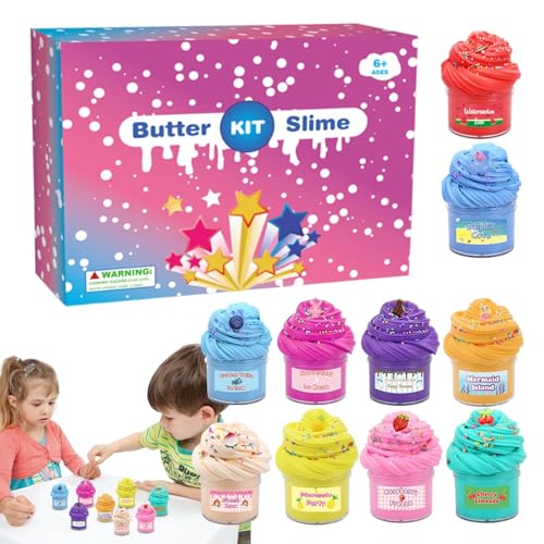 Slimes Adventskalender 2024, Fluffys Slimes Set D-iy Schleim Kinder, Schleim Selber Machen Set Fluffys, Schleim Kinder Butter D-IY Slimes Kit, Stressabbau Schleim Kinder D-IY Slimes Kit von Kuxiptin