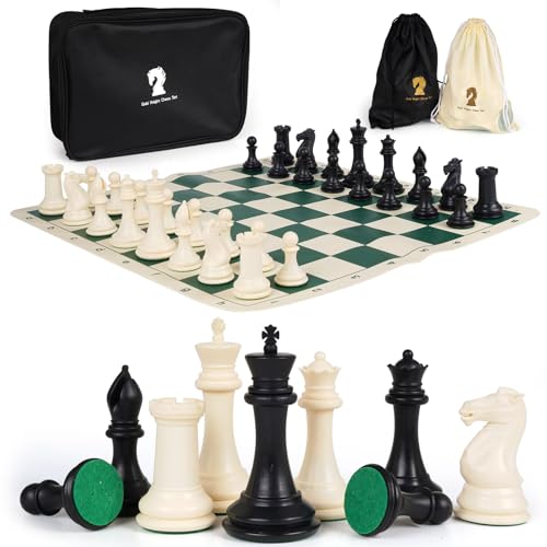 50,8 cm (20 Zoll) Turnier-Schach-Set – neue moderne Stilstücke – Schachbrett-Set mit 4 x 4 vierfach gewichteten Teilen – Reise-Schachsets für Erwachsene einzigartig – Kinder-Schach-Set für Kinder – von Kvintes