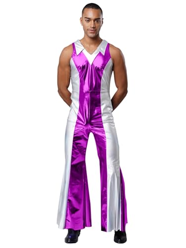 Kvysinly Glänzende Metallische Kombination Ärmelloses Discokostüm Der er Jahre Holographischer Bodysuit Für Herren Rave Clubwear Lila XXL Kvysinly Glänzende Metallische Kombination Ärmelloses Discokostüm Der er Jahre Holographischer Bodysuit Für Herren Rave Clubwear Lila XXL von Kvysinly