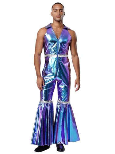 Kvysinly Glänzende Metallische Kombination Herrenanzug Disco er Jahre Rave Karneval Clubwear Blau XL Kvysinly Glänzende Metallische Kombination Herrenanzug Disco er Jahre Rave Karneval Clubwear Blau XL von Kvysinly