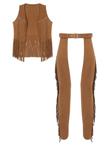 Kvysinly Herren Cowboy Western Kostüm Mit Fransenweste Und Chaps Hose Cowboy Halloween Karneval Clubwear Braun L Kvysinly Herren Cowboy Western Kostüm Mit Fransenweste Und Chaps Hose Cowboy Halloween Karneval Clubwear Braun L von Kvysinly