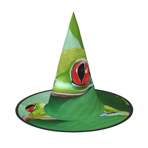 Kwjsdfea Baumfrosch-Baby-Druck, vielseitiger Halloween-Hut, Hexenhut für Damen, Herren, Erwachsene, lustige und stilvolle Halloween-Party-Dekoration, 1 Stück Kwjsdfea Baumfrosch-Baby-Druck, vielseitiger Halloween-Hut, Hexenhut für Damen, Herren, Erwachsene, lustige und stilvolle Halloween-Party-Dekoration, 1 Stück von Kwjsdfea