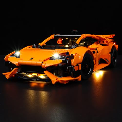 Kyglaring Lego 42196 Kompatibel, Beleuchtung, The LED Lichter Set Entwurf für Lego Technic Lamborghini Huracán Tecnica Orange Advanced Building, für Lego Lamborghini Auto 42196 Modell-Kein Lego von Kyglaring