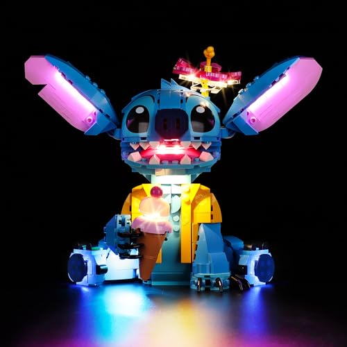 Kyglaring LED-Beleuchtungsset für Lego Disney Stitch Spielzeugbaukasten. Das Beleuchtungsset. Kompatibel mit Lego 43249 Disney-Figur des Filmhits Lilo und Stitch (Klassische Version) von Kyglaring