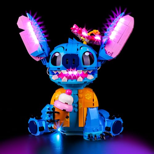 Kyglaring LED-Beleuchtungsset für Lego Disney Stitch Spielzeugbaukasten. Das Beleuchtungsset. Kompatibel mit Lego 43249 Disney-Figur des Filmhits Lilo und Stitch (Klassische Version) von Kyglaring