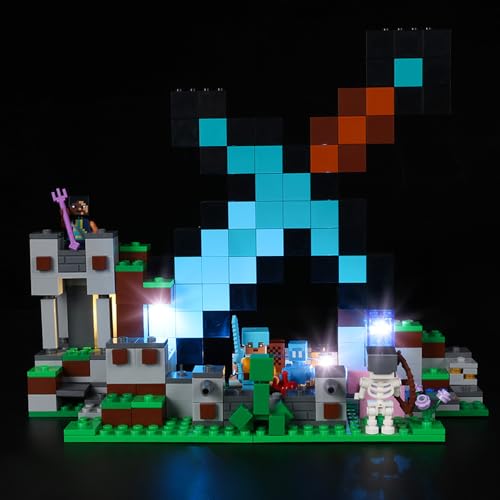 Kyglaring LED-Beleuchtungsset (kein Modell) - Kompatibel mit Lego-21244 Minecraft The Sword Outpost Bauklötze Modell Set - Nur LEDs kein Brick Set (Classic Version) von Kyglaring