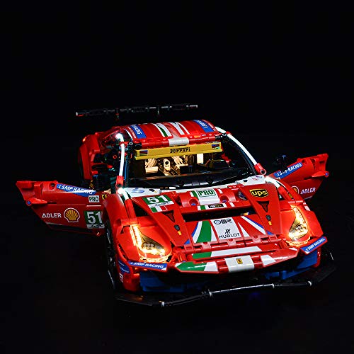 Kyglaring LED Beleuchtungsset für Ferrari 488 GTE "AF Corse #51" Lichtsets Kompatibel mit Lego 42125 Bausteinen Modell - Nicht enthalten Das Lego Set (Standardversion) von Kyglaring