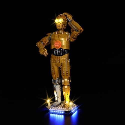 Kyglaring LED-Beleuchtungsset für Lego 75398 - Kompatibel mit lego-75398 C-3PO baubare Roboterpuppe - nur LED, kein Brick Kit (Classic Version) von Kyglaring