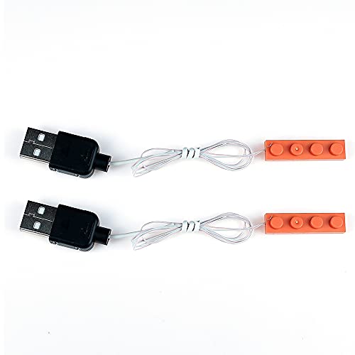 Kyglaring LED-Beleuchtungszubehör - USB Brick Strip Lights - Zum Selberbauen Ihrer Bausteine - Packung 2 (orange-rot) von Kyglaring