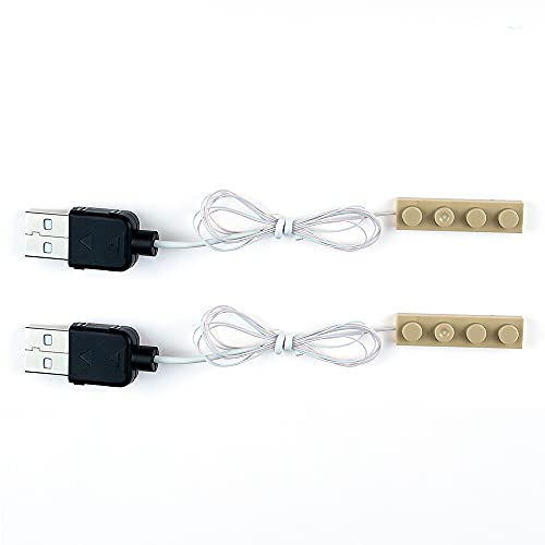 Kyglaring LED-Beleuchtungszubehör - USB Brick Strip Lights - Zum Selberbauen Ihrer Bausteine - Packung 2 (warnweiß) von Kyglaring