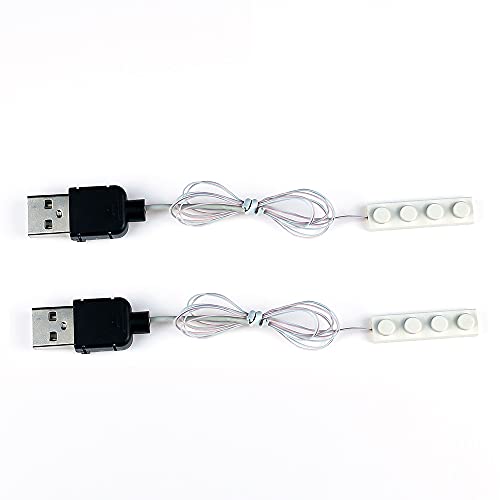 Kyglaring LED-Beleuchtungszubehör - USB Brick Strip Lights - Zum Selberbauen Ihrer Bausteine - Packung 2 (weiß) von Kyglaring