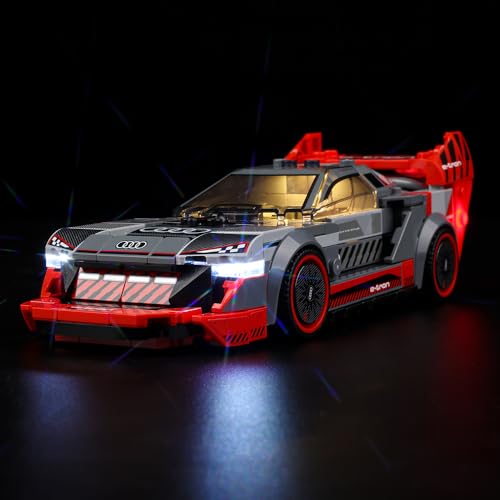 Kyglaring Lego 76921 Auto Kompatibel, Beleuchtung, die LED Lichter Set für Lego Speed Champions Audi S1 E-Tron Quattro Rennwagen, Entworfen für Lego 76921 Fahrzeug Modell-Kein Lego(Klassische Version von Kyglaring