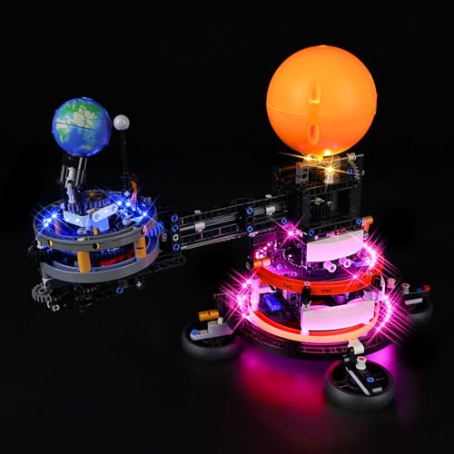 Kyglaring LED-Licht-Kit für Leg0 Technic Planet Erde und Mond in Orbit Leg0 Beleuchtungsset Kompatibel mit 42179 Baumodell-Set, NO Leg0 Brick Set (klassische Version) von Kyglaring