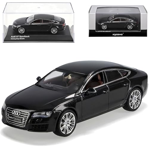 Kyosho A-U-D-I A7 4G Sportback Oolong Grau Metallic Ab 2010 1/43 Modell Auto mit individiuellem Wunschkennzeichen von Kyosho