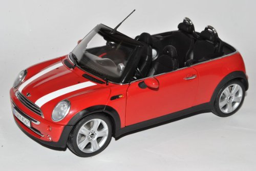 Kyosho Mini Cooper Cabrio Rot mit weißen Streifen R57 2008-2013 1/18 Modell Auto mit individiuellem Wunschkennzeichen von Kyosho