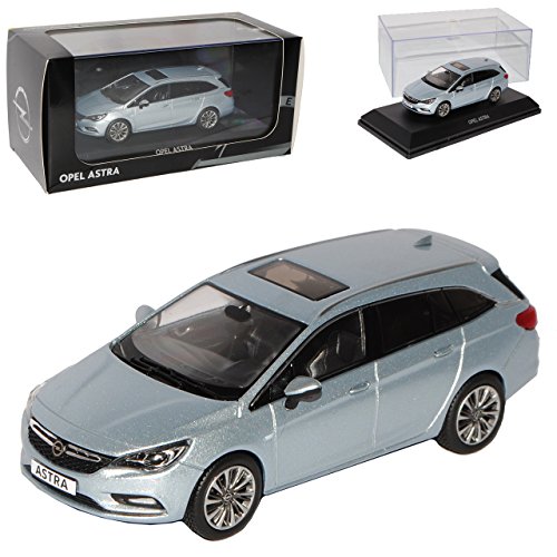 Kyosho Opel Astra K Kombi Sports Tourer Diamant Silber blau Ab 2015 1/43 Modell Auto mit individiuellem Wunschkennzeichen von Kyosho