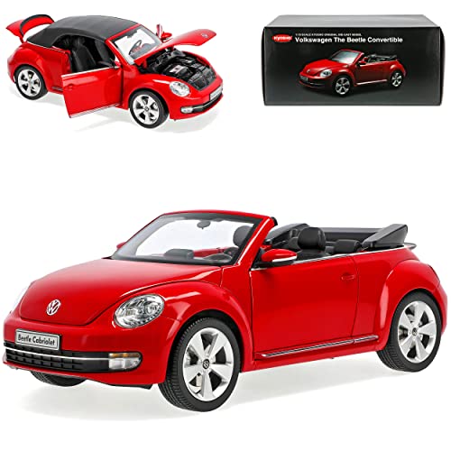 Kyosho Volkwagen Beetle Cabrio Tornado Rot Ab 2012 1/18 Modell Auto mit individiuellem Wunschkennzeichen von Kyosho