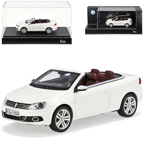 KYOSHO Volkwagen EOS Cabrio Weiss Offen Ab 2010 Facelift 1/43 Modell Auto Modellauto von Kyosho