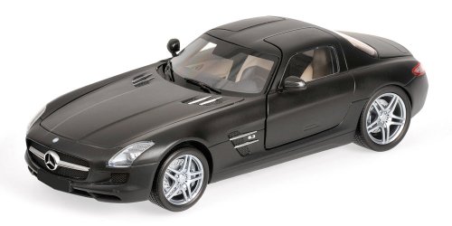 Minichamps 100039027 - Mercedes-Benz SLS AMG, Maßstab: 1:18, matt schwarz von Kyosho