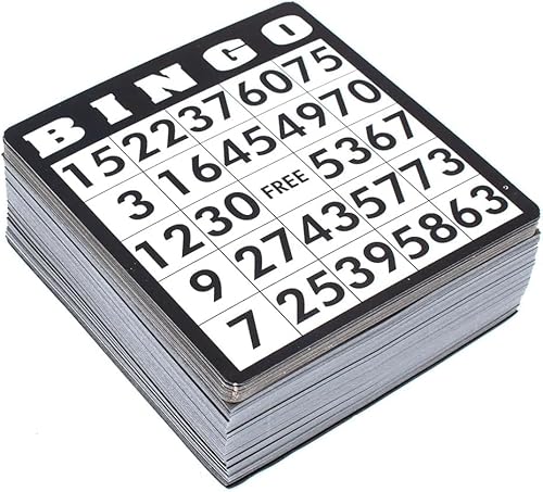 Kyto Bingo Karten Set 500 Stück | 500 Verschiedene Karten großes 500er Set Bingo Karten aus Papier Zusatzkarten für traditionelles Bingo Siel Spieleabende Freunde Familie Kinder Bingo Zettel von Kyto