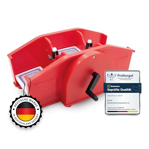 Kyto Manuelle Kartenmischmaschine mit Handkurbel – Spielkarten-Mischer für Poker, UNO, Skat, Rommé, Skip-BO & Blackjack – Inkl. Spielkarten & Anleitung – Robustes Kunststoffgehäuse – Rot Kyto Manuelle Kartenmischmaschine mit Handkurbel – Spielkarten-Mischer für Poker, UNO, Skat, Rommé, Skip-BO & Blackjack – Inkl. Spielkarten & Anleitung – Robustes Kunststoffgehäuse – Rot von Kyto