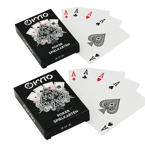 Kyto Pokerkarten Set professionelles Kartendeck - 2er Set Hochwertige Poker Cards für Texas Hold Em Enthusiasten und Profis - Blackjack Karten Spielkarten Set von Kyto