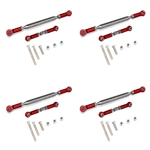 Kznifmk 4 x Richtungsglieder aus Metall, Servo Link Haken Biellette für MN D90 D99 MN-90-45, Rot Kznifmk 4 x Richtungsglieder aus Metall, Servo Link Haken Biellette für MN D90 D99 MN-90-45, Rot von Kznifmk