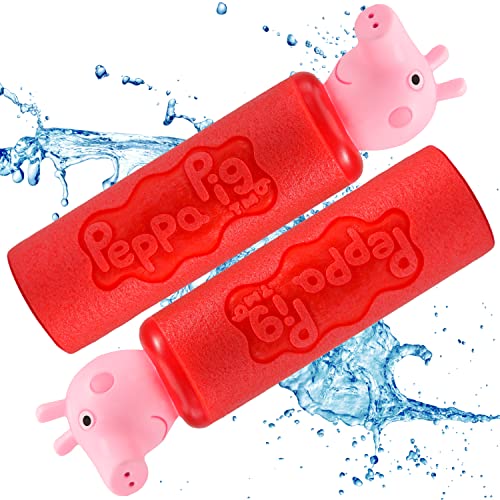 2X Peppa Pig Wasserpistole Wasserspritzpistole | Spritzpistole Peppa Wutz aus Schaumstoff im Set | Wasser-Kanone Water Gun f. Groß u. Klein in Premium Qualität | Wasserspielzeug ideal für Kinder von L + H WORLD