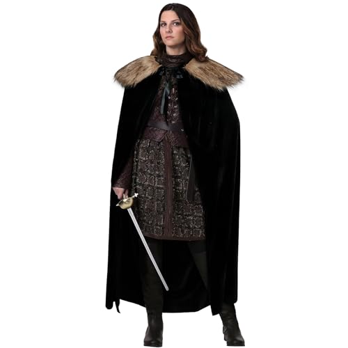 L'VOW Mittelalterlicher Wikinger Pelzmantel Renaissance König Cape Mantel Hobbit Robe Kostüm für Erwachsene (Braun) von L'VOW