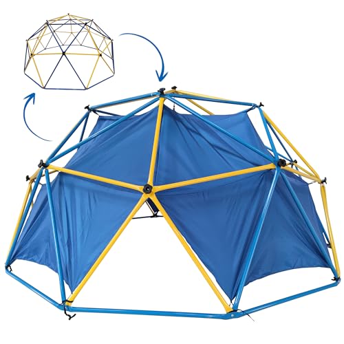 L.A. Sports Klettergerüst Dome Climber XL für Kinder | Ø 305 cm Kletterkuppel mit Zelt | Stabiles Outdoor-Klettergerüst für Garten & Spielplatz | Aus Metall, Wetterfest & Belastbar bis 150 kg von L.A. Sports