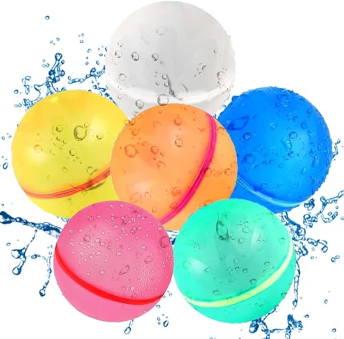 Wasserbomben Wiederverwendbar, Magnetisch Wasserbomben Selbstschließend, Schnell Befüllbarer Wasserspritzball, Kinder Wasserballons Sommer Wasser Spielzeug für Draußen Hof Schwimmbad Strand Party von L.GFANG