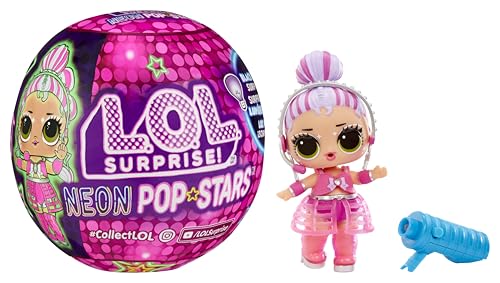 L.O.L. Surprise! Neon Pop Stars Tots - 1 Puppe mit Magischen Schwarzlicht-Überraschungen, Blindverpackung, 7 Tots zum Sammeln, Jede mit Neon-Aufklebern und Zubehör, Geschenk für Kinder ab 4 von L.O.L. Surprise!