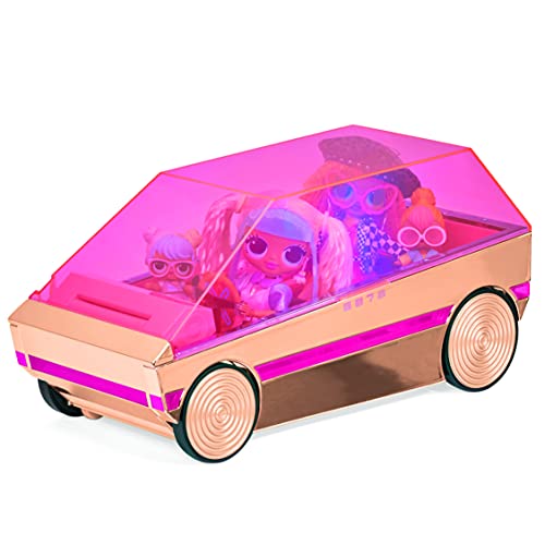 L.O.L. Surprise! 3-in-1 Party Cruiser - Auto mit Überraschungspool, Tanzfläche und Schwarzlicht - Roségold/Rosa Lackierung - Für L.O.L. Surprise! & OMG Puppen - Sammelobjekt, Geschenk für Mädchen von L.O.L. Surprise!