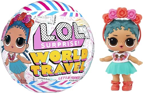 LOL Surprise World Travel Tots - Trendiges Püppchen mit 8 Überraschungen - Geheime Botschaft, Mode, Accessoires und Mehr - Zum Sammeln, Zufällige Zusammenstellung - Geschenk für Kinder ab 4 Jahren von L.O.L. Surprise!