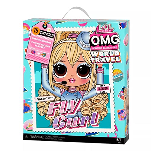 L.O.L. Surprise! OMG World Travel Modepuppe - FLY GURL - 15 Überraschungen - Outfit, Schuhe, Reiseaccessoires & mehr - 2-in-1-Verpackungsspielset - Zum Sammeln - Für Jungen & Mädchen ab 4 Jahren von L.O.L. Surprise!